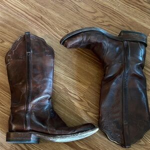 Lucchese Brown Leather Women's Heeled Boots